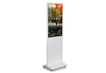 Zobrazení mobilní digitální reklamy DKS-LED43, 43 in Zobrazení, Android 11, bílá, 610 mm x 450 mm x 1.881 mm, TecMaschin 