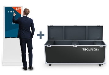 Digitální totem DKST-LED43 s dotykovým displejem včetně přepravního boxu, bílá, 43 in Displej, Android 11, TecMaschin 