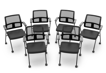 6 x konferenční židle EMMA s kolečky – skládací, úsporné, TOPREGAL 