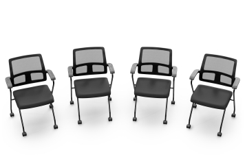 4 x konferenční židle EMMA s kolečky – skládací, úsporné, TOPREGAL 