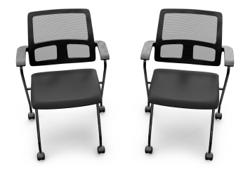 2 x konferenční židle EMMA s kolečky – skládací, úsporné, TOPREGAL 