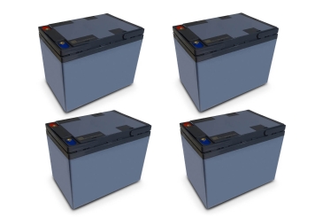 4× Baterie pro AKM80-1, 12 V / 58 Ah, wipeket