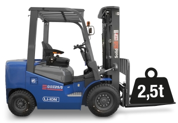 Elektrický vysokozdvižný vozík LI-ION GSE25/5, nabíječka, nosnost 2.500 kg, SolidHub 