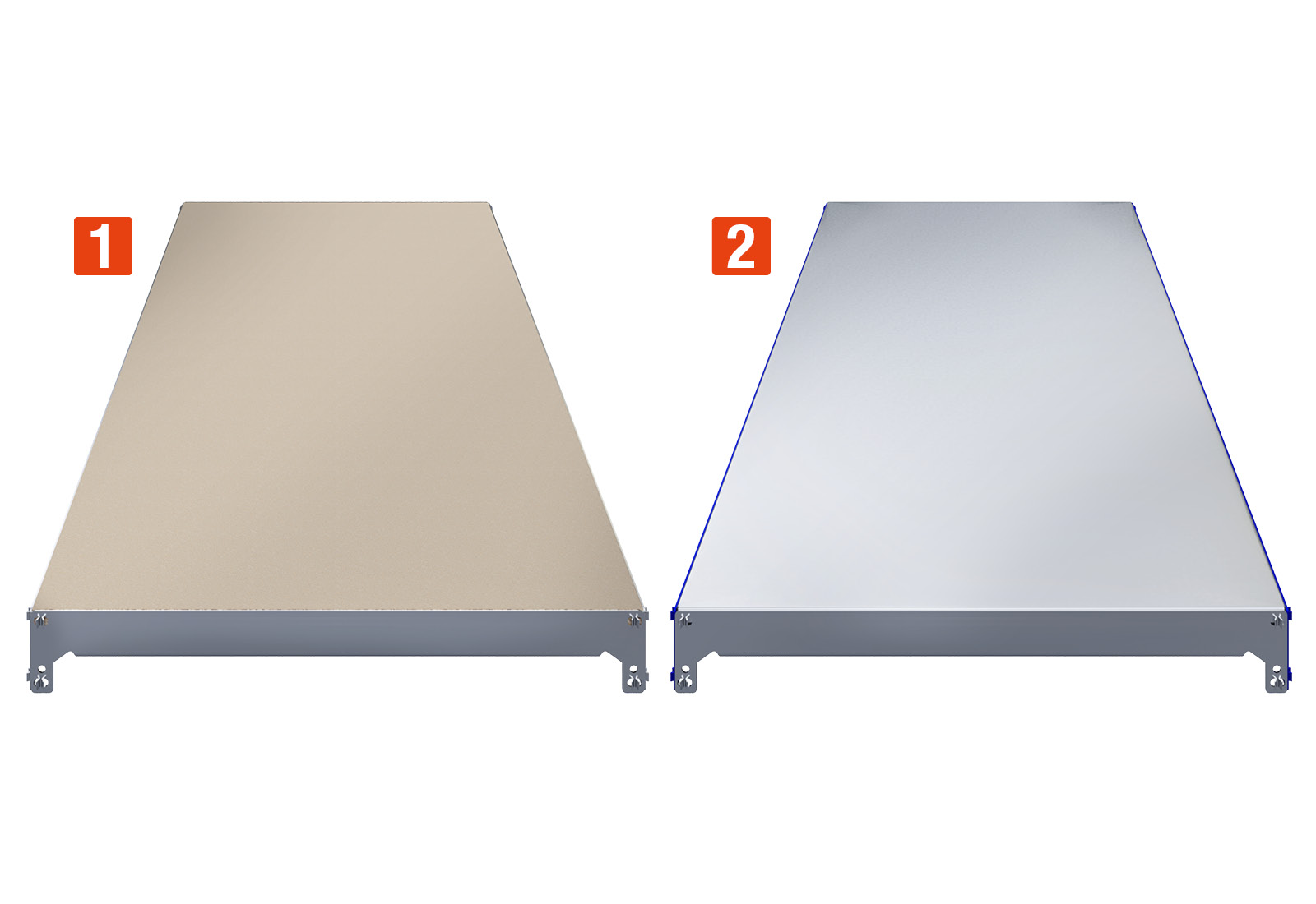 Dřevěné police a ocelové police pro policové regály